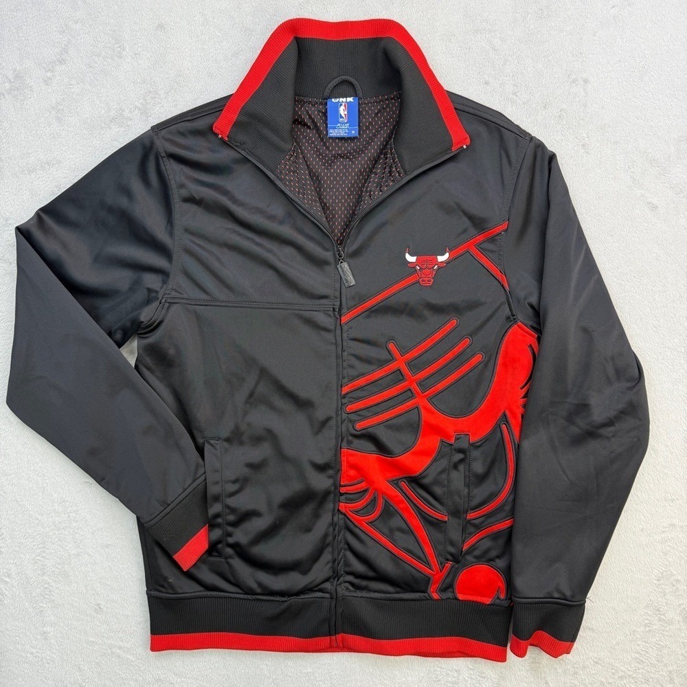 UNK NBA‎ Chicago Bulls Track Jacket Mens Medium Full Zip Embroidered Logo Urban